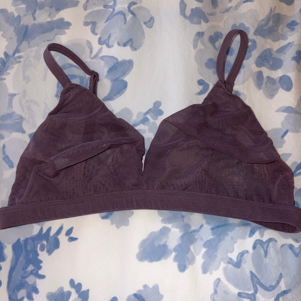 SKIMS Purple Mesh Bralette